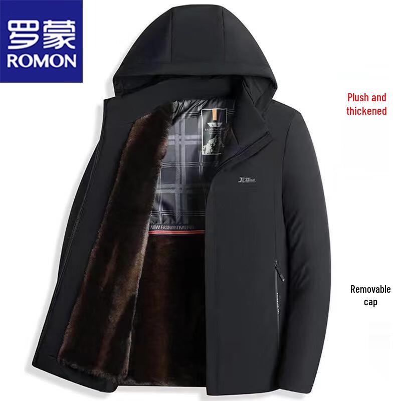 

Romon Men s Business Casual Warm Hooded Padded Jacket 3XL