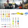 10pcs Twisted Hard Baits 360 Degree Rotating Wobbler Jigging Baits Spoon Lures Artificial Spinnerbaits with Feather Hook