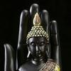 Palm Buddha Statue Meditating Thai Buddha Sitting Figurine Spiritual Sculpture for Home Office Zen Decor