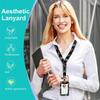 Retractable ABS Badge Holder with Lanyard Ergonomic Sliding Out Card Case Water Resistant Clear Card Holder For Office