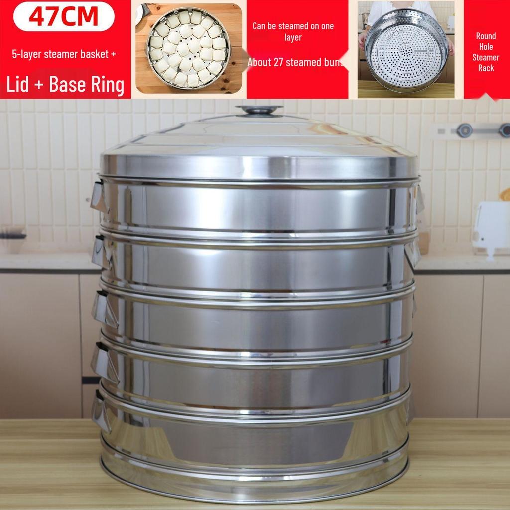 Extra Thick Stainless Steel Large Capacity Multi-layer Steamer Rack for Home and Commercial Use