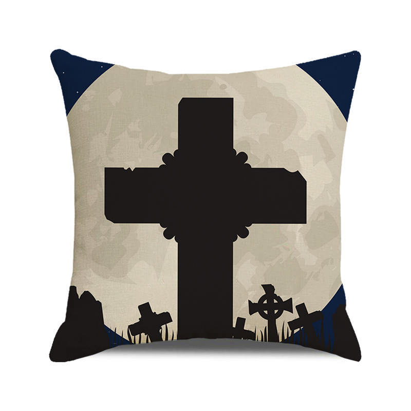 Halloween colorful pumpkin devil Digital printing short plush pillow covers for car sofa office cushion cover home goods