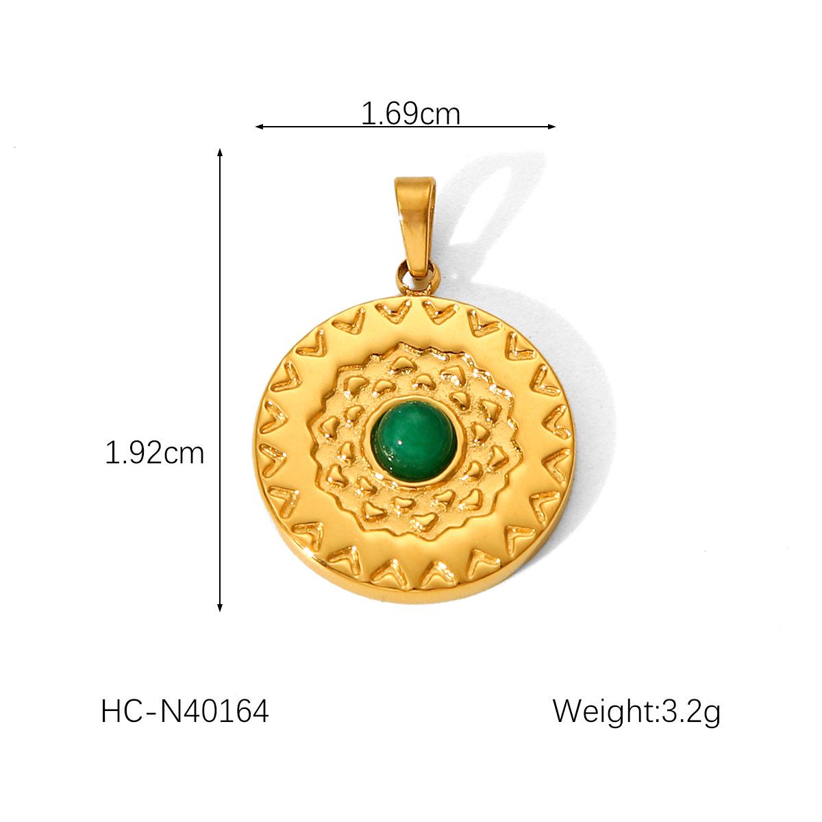 

Подвеска из титановой стали с натуральным камнем в европейском и американском стиле - роскошный французский ретро-ювелирный аксессуар из нержавеющей стали своими руками