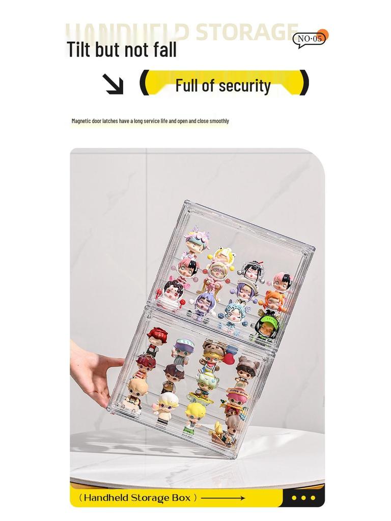 Acrylic Display Case with Shelves for Model Figures, Dolls, and Blind Box Figurines 