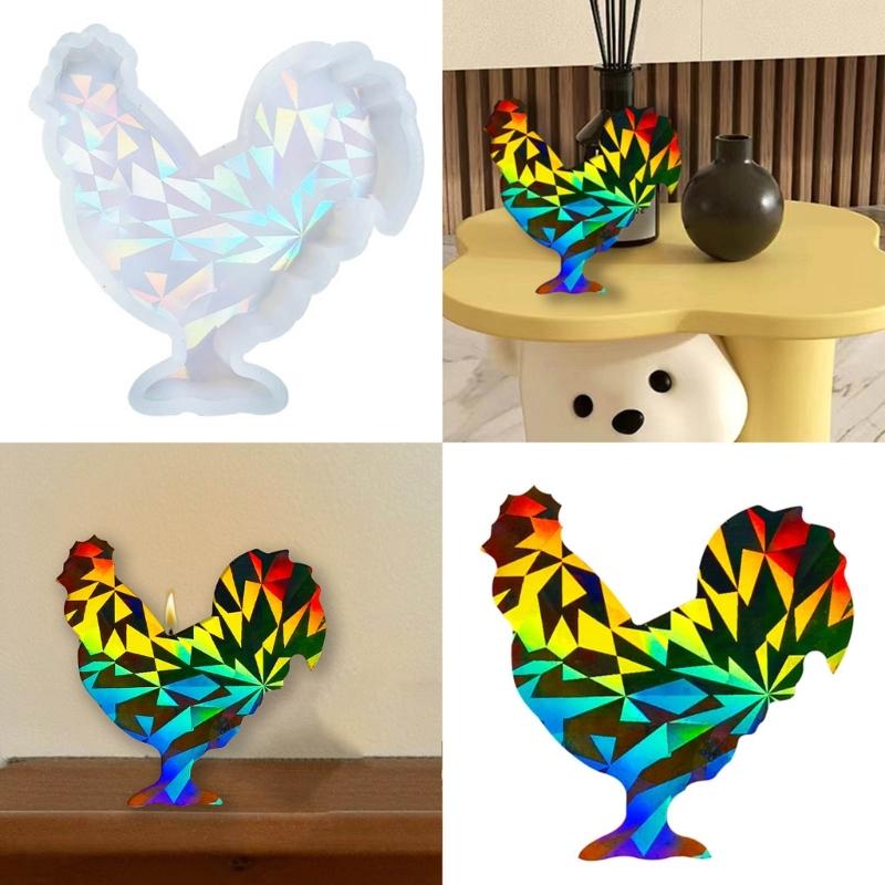 3D Rooster Animal Figurine Silicones Candle Molds for Candle Soap Making Gypsum Decoration Cement Clay Silicones Molds