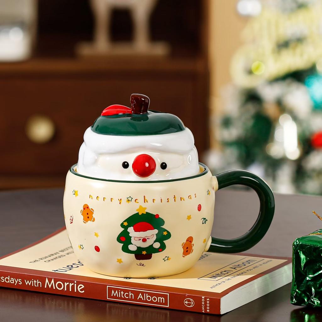 Creative Christmas High-value Apple Mug Cute Boys and Girls Ceramic Mug Couple Gift Milk Water Cup