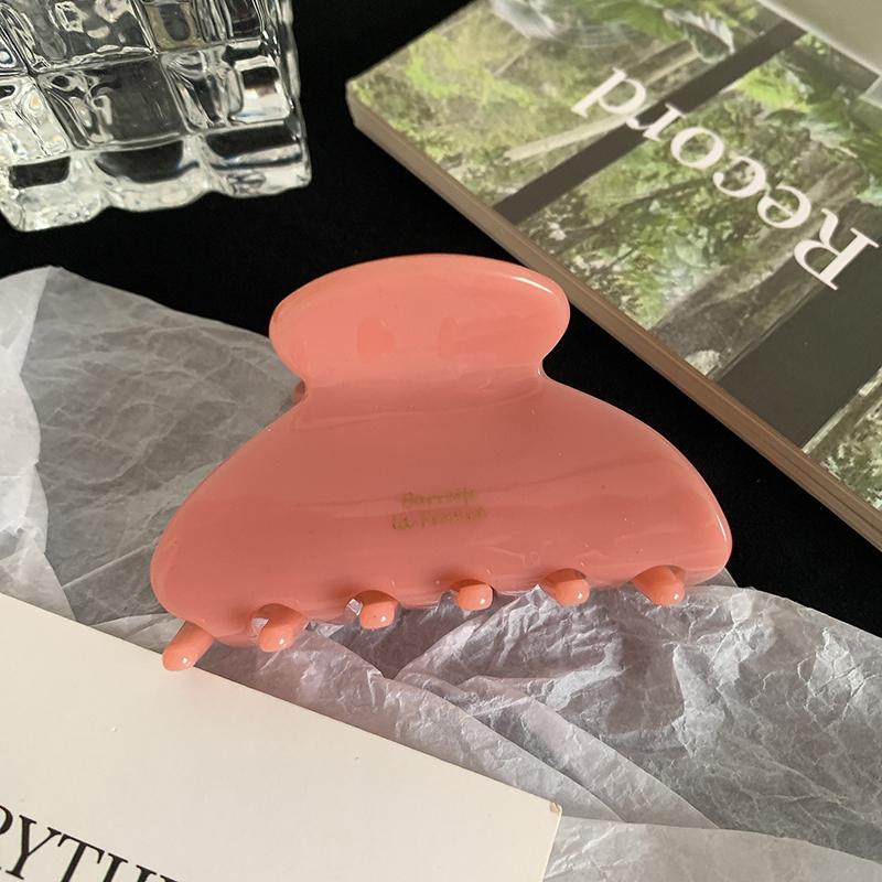 Korean Retro 6.6cm Oval Milky Coffee Brown Half Hair Clip Hair Accessories Simple Acetic Acid Shark Clip For Woman Girls