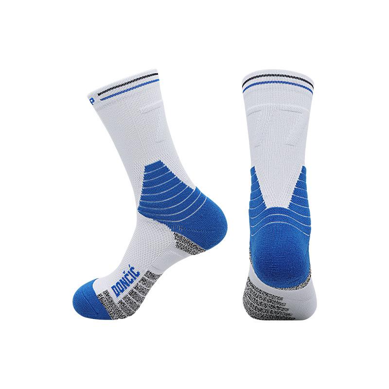 

Осенние и зимние профессиональные спортивные носки Мужские американские высокие баскетбольные носки Впитывающие пот Длинные носки со звездным номером и махровой подошвой Onesizeall(us6.5-10)