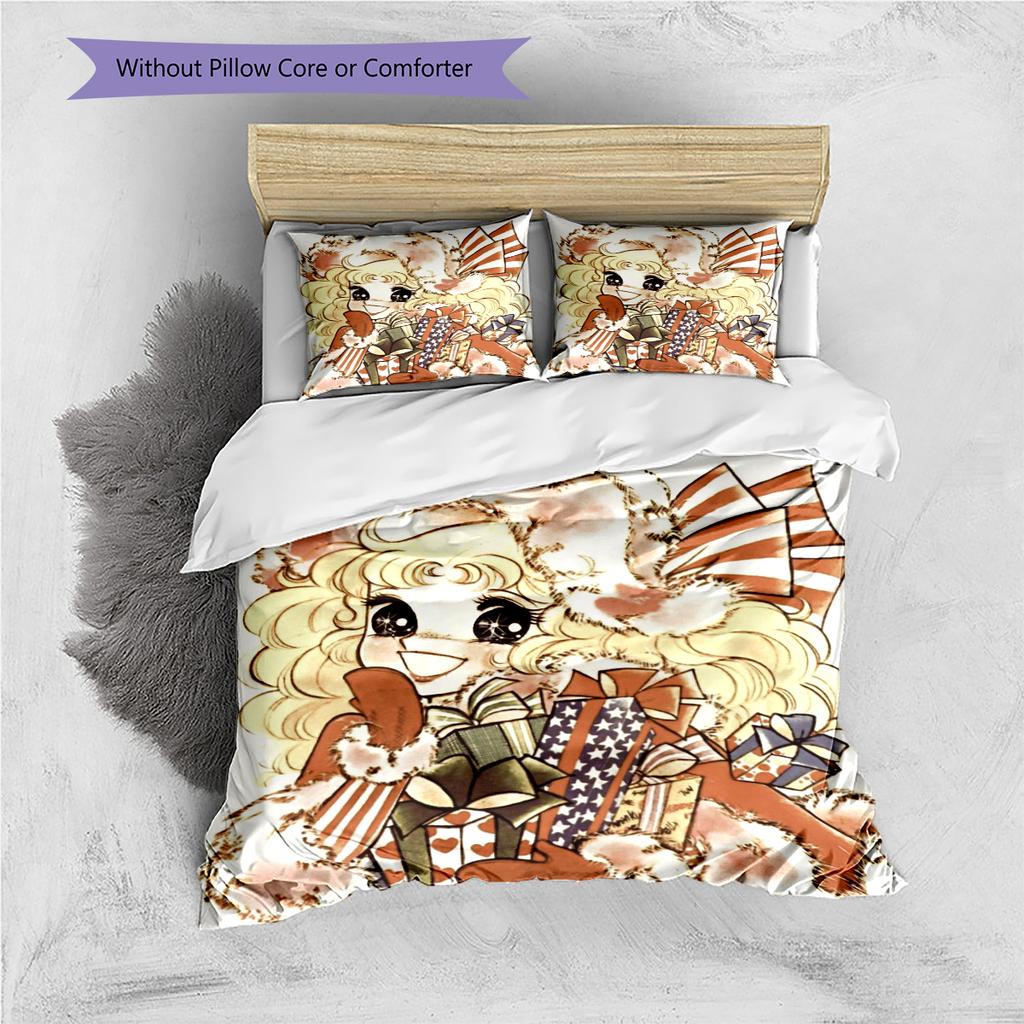 Anime Pattern Bedding Quilt Set Quilt Cover Pillowcase Home Decoration Birthday Gift (1 * duvet cover + 2 * pillowcase, without core)