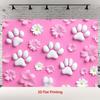 2D Pink Paw Print Backdrop Daisy Flower Pet Birthday Party Background