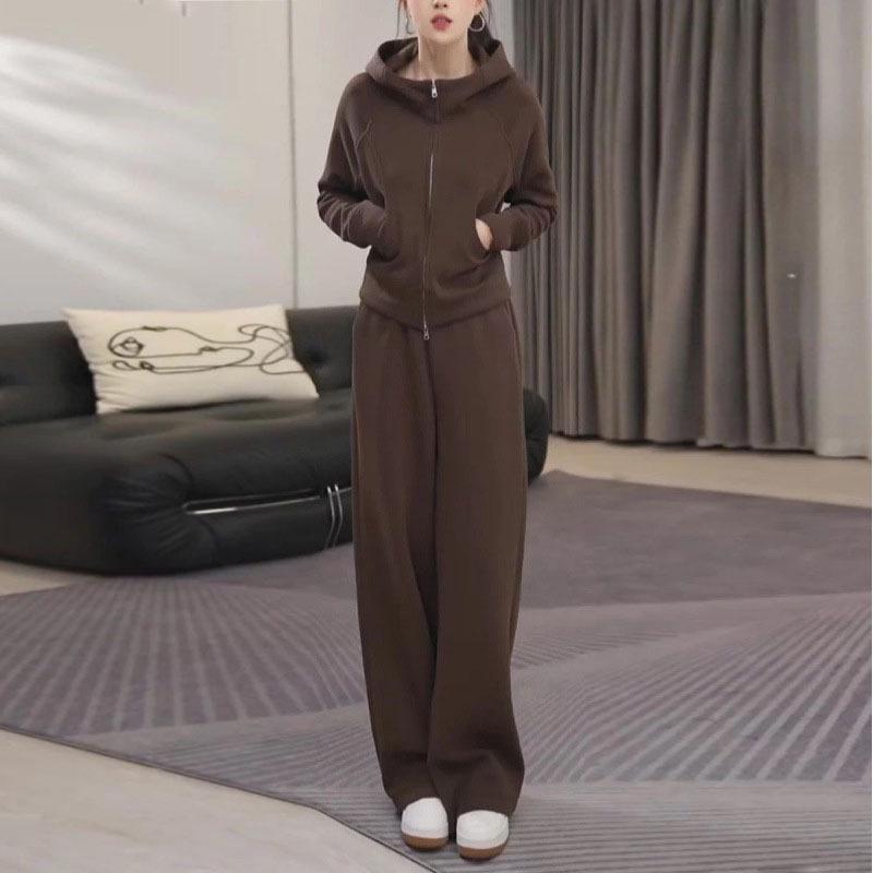 

Women s Coffee Hoodie Two-Piece Set - Casual European Style Sportswear for Spring, Autumn & Winter 2025 M