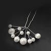 5Pcs Fashion Metal Pearl Flower Hairpin Stick Headwear U-shaped Rhinestone Hair Clip Headdress Bridal Hairpin Wedding