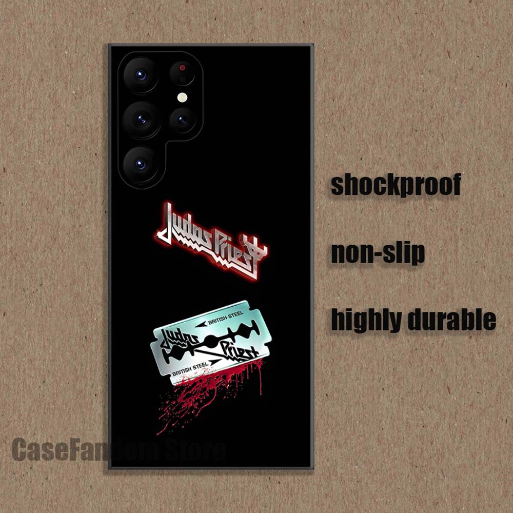 J-Judas P-Priest Shockproof Phone Case For Samsung S26,S25,S24,S21,S22,S23,S30,Ultra,S20,Plus,Fe,Lite,5G Black Cover