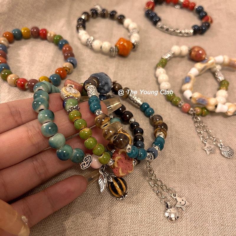 Summer 2023 Handmade Ceramic Beaded Bracelet In New Chinese Ethnic Style for Women