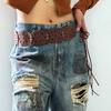 Hollow-out Design Waist Belt Ethnic Style Bohemian Belt Elegant Wide Belt  for Women
