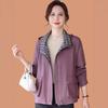 Mom's Stylish Spring Hooded Windbreaker Jacket for Middle-aged & Elderly Women
