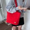 Plush Fashion Single Shoulder Bag For Women With Inner Pouch And Casual Style For Work