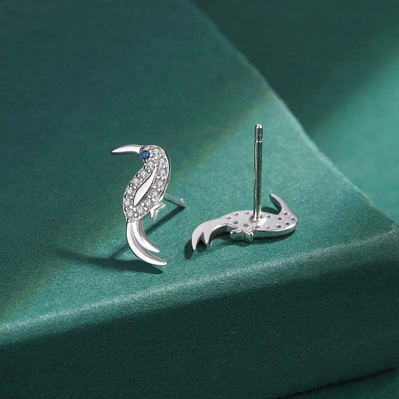 Kreative Tier Sterling Silber Ohrringe für Frauen Zeit Exquisite Papagei Form Zirkon Ohrringe Party Schmuck Jahrestag Geschenk S925 Silber Schmuck