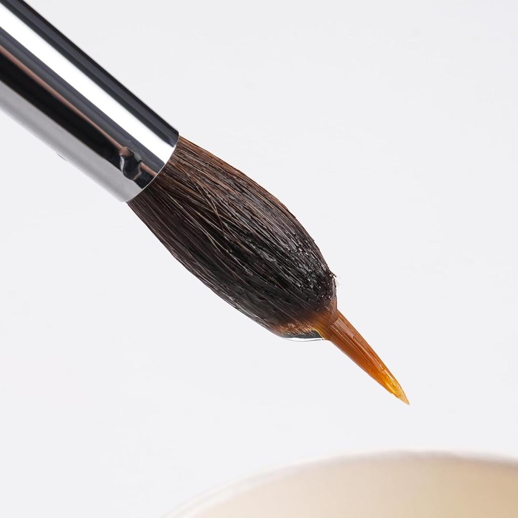 Kolinsky Sable Bristle Brush Set, 4-Piece Watercolor Brush Set with Extended Needle Tips, Synthetic Material Extra-Long Needle Tip Brushes, for Waterc