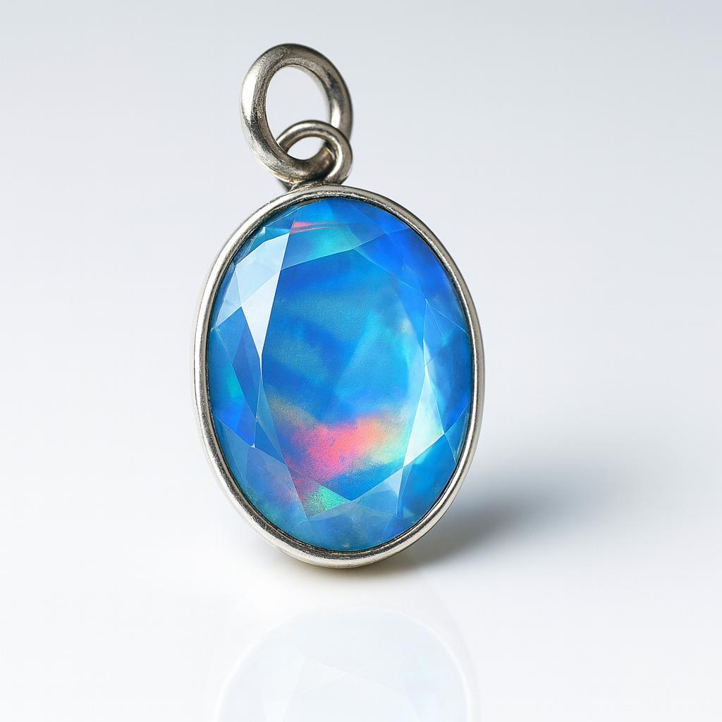 17,90 Karat Natürlicher Opal 925er Sterlingsilber Oval Geschliffener Edelstein Anhänger ZERTIFIZIERT