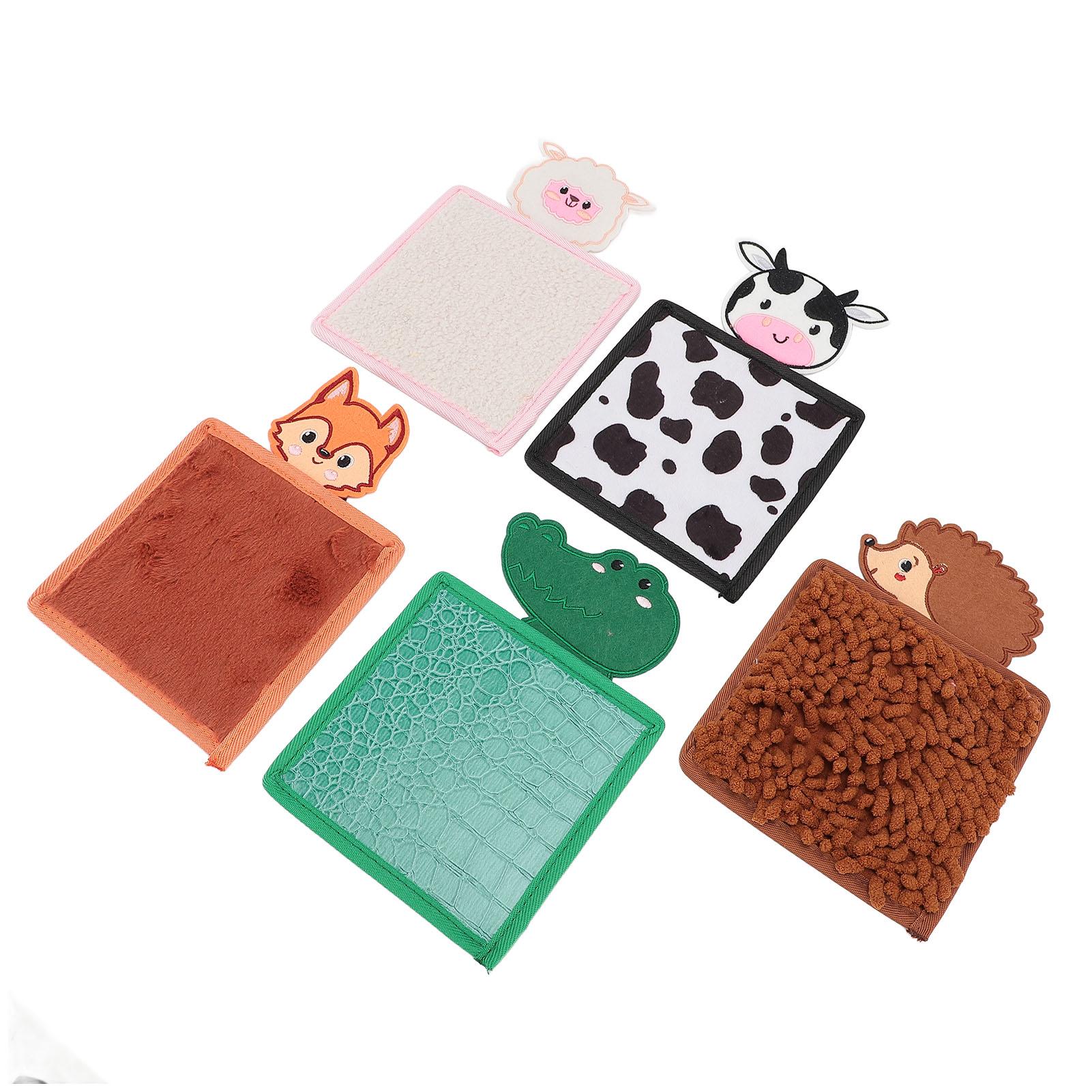 

5 шт. сенсорный коврик с животными, текстурированный игровой коврик для специального образования, домашних игр, сенсорная стена, мелкая моторика