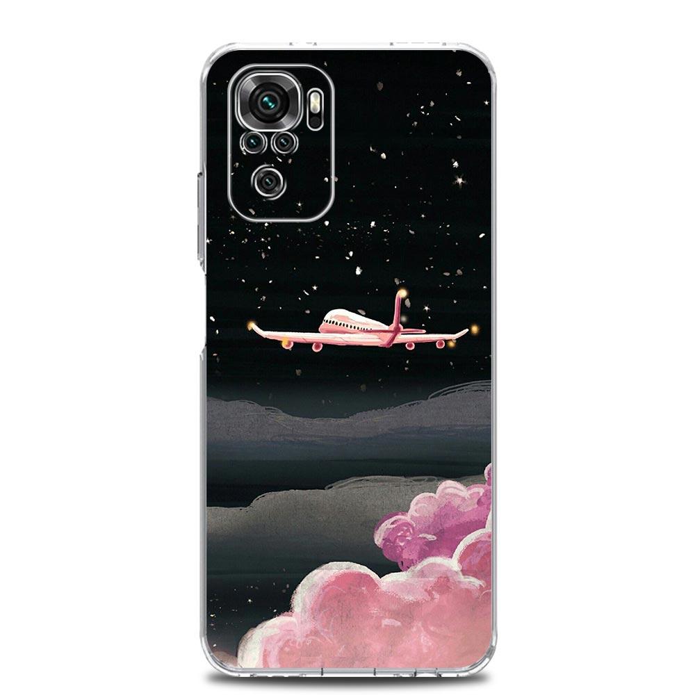 Phone Case For Xiaomi Redmi Note 14 13 12 4G 9S 9 10 11 Pro Plus 5G 14C 13C 12C 10C 9A Clear TPU Cover Aircraft Plane Airplane