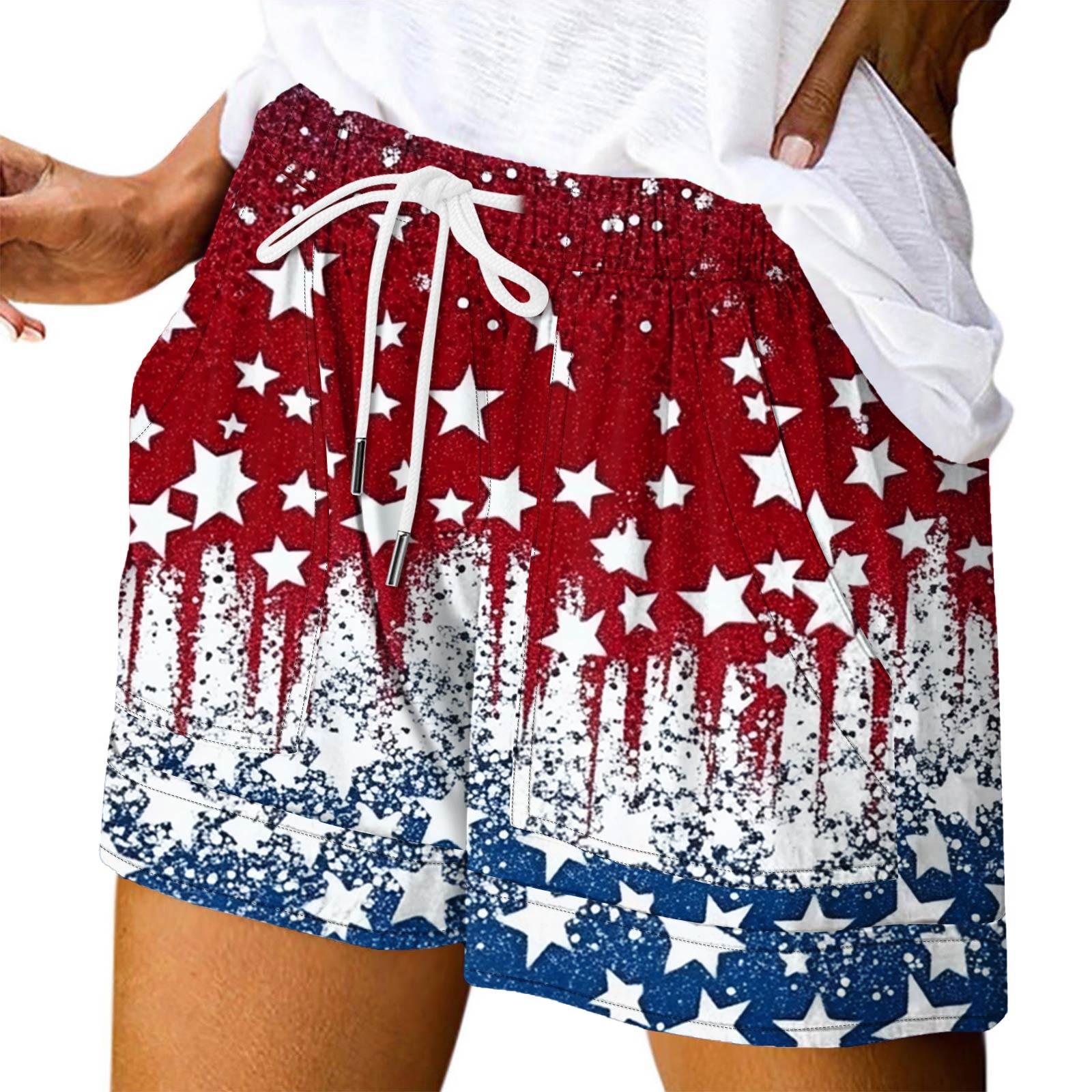 

Женские повседневные летние эластичные пляжные шорты с принтом повседневные шорты XL винный