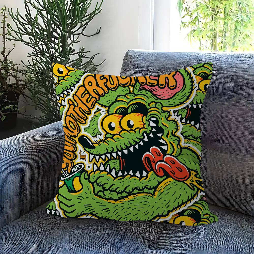 Personalized Pillow Cover Kids Bedroom Wild Party Decor Pillowcase Kid Birthday Shower Gift Anime Rat Fink Printed