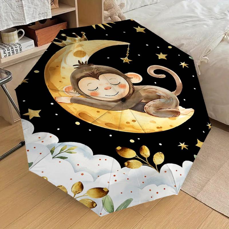 1PC Monkey Clouds Umbrella-8-Rib Reinforced, Automatic Open, Lightweight & Durable, Fashion Accessory for Outdoor, H0366