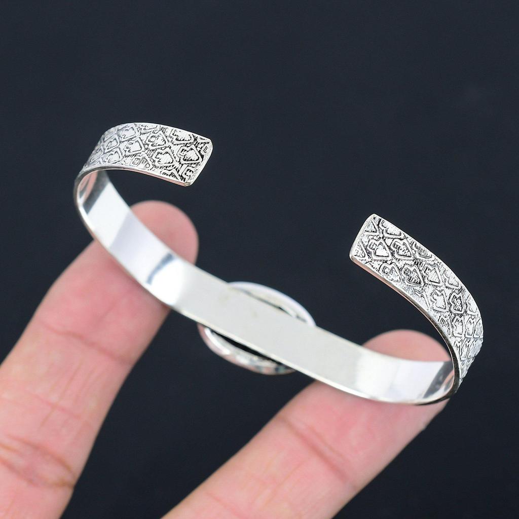 Friendship Day Sale Sterling Silver Oval Lepidolite Stone Mother Birthday Bangle