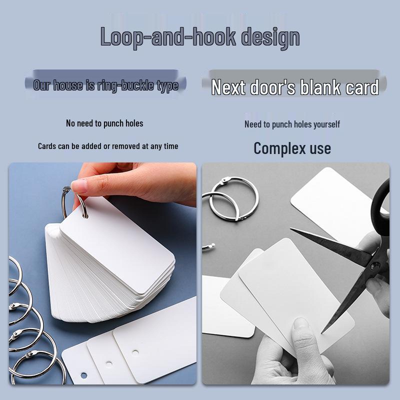 Compact White Cardstock with Handwritten English Words - Pocket-Sized Message Cards for High School Memory Books