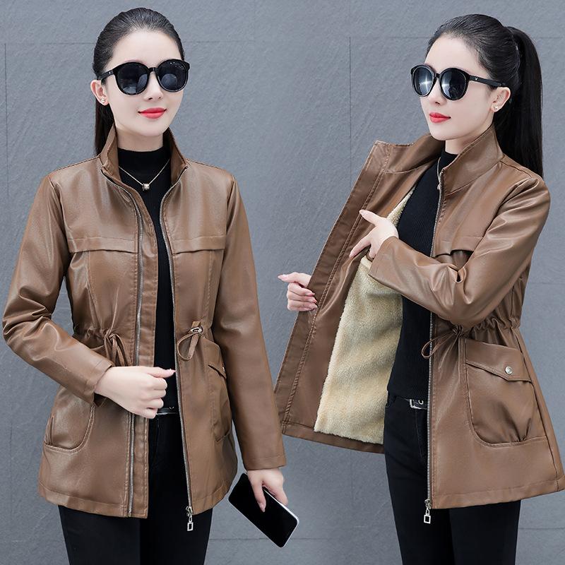 

Женское пальто зимнее теплое поясное пальто куртка из искусственной кожи офисное теплое пальто L