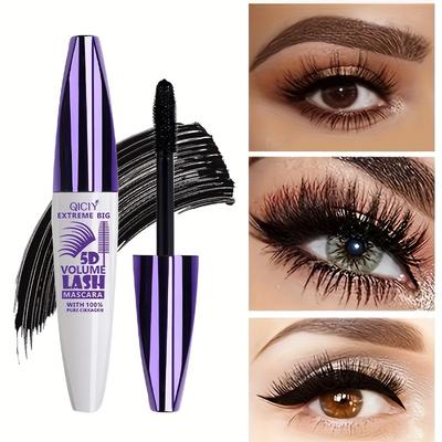 Mascara allungante e incurvante Mascara 5D impermeabile Mascara nero a lunga tenuta e anti-sbavatura Crea un effetto trucco occhi affascinante