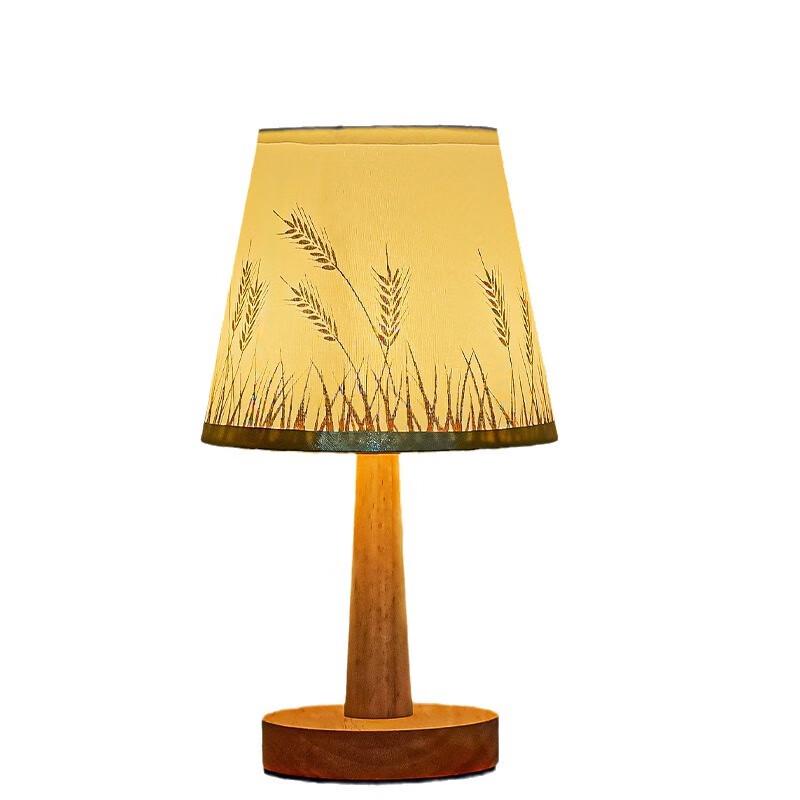 Touch Dimmable USB Bedside Lamp with Wheat Ear Shade