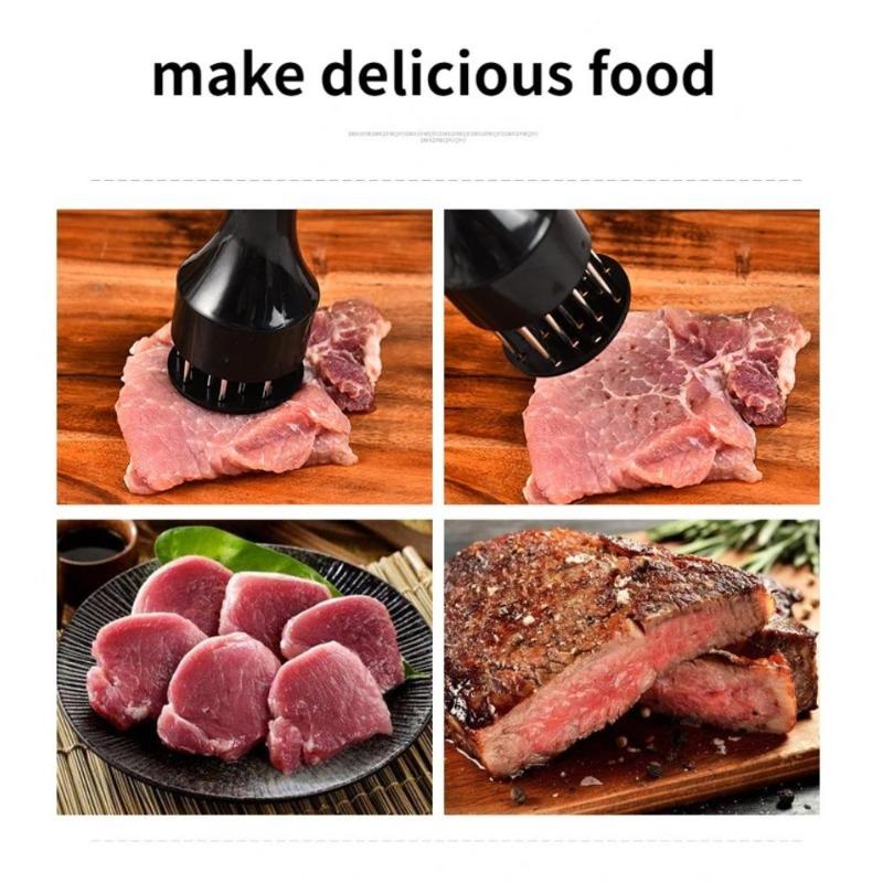 Meat Tenderizer 16-Needle Stainless Steel Tool, Sharp Needle Hammer for Beef, Steak, Chicken, Pork, Perfect for Marinating & Grilling