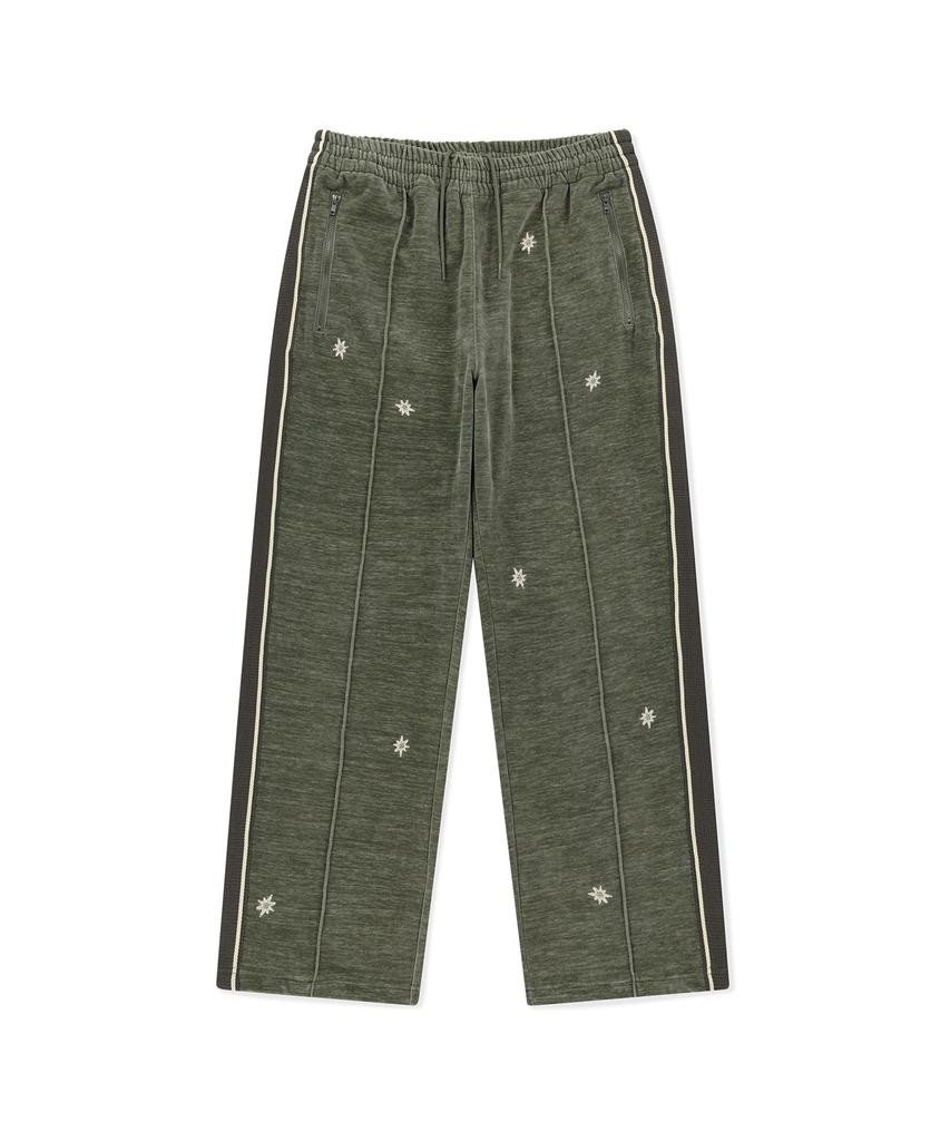 Sun Love Velor Twinkle Track Pants Khaki