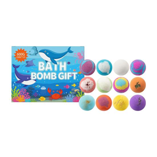 Set da 12 Bombe da Bagno con Giocattolo Sfera Effervescente Spa per Bambini Adulti Pelle Idratata Ammorbidente Kit Portatile da Viaggio per Rilassamento per Spiaggia Piscina Casa
