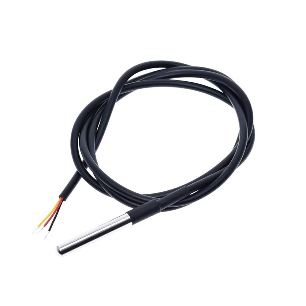 5pcs 5m DS18B20 Digital Thermistor Probe Temperature Sensor Waterproof Temperature Probe Stainless Steel Resistance Thermal Cable -55°C to +125°C