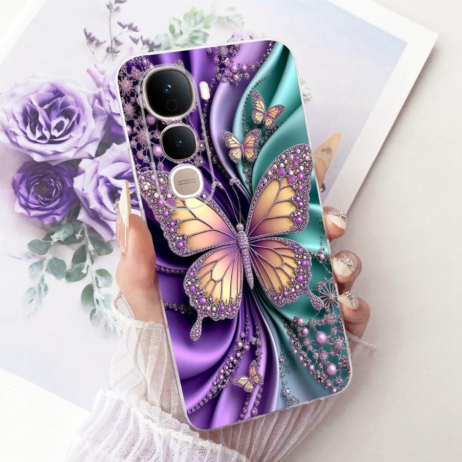 For Vivo Y400 5G Case V2506 New Fashion Flower Cover Transparent Silicone Slim Soft Phone Cover For Vivo Y400 Pro Y400Pro Bumper