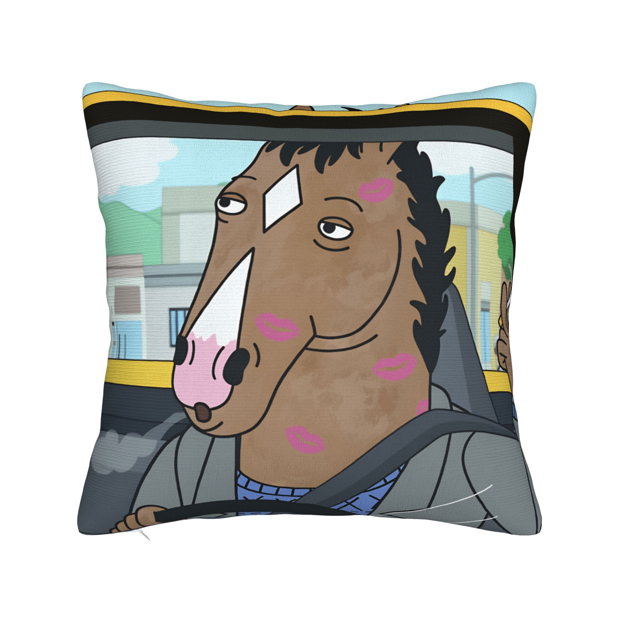 

Anime B-BoJack H-Horsemans Pillow Case Comfy Pillow Cover For Sofa Car Home Decor Vintage Pillowcases 12x12Inch