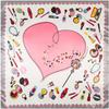 New arrival 60*60cm Luxury Brand Women Silk Scarves Heart and Lipstick Design Square Scarves Spring Summer Shawls For Ladies