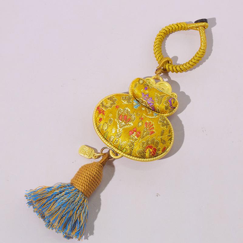 Lucky Cat & Horse Brocade Keychain Pendant Ornament