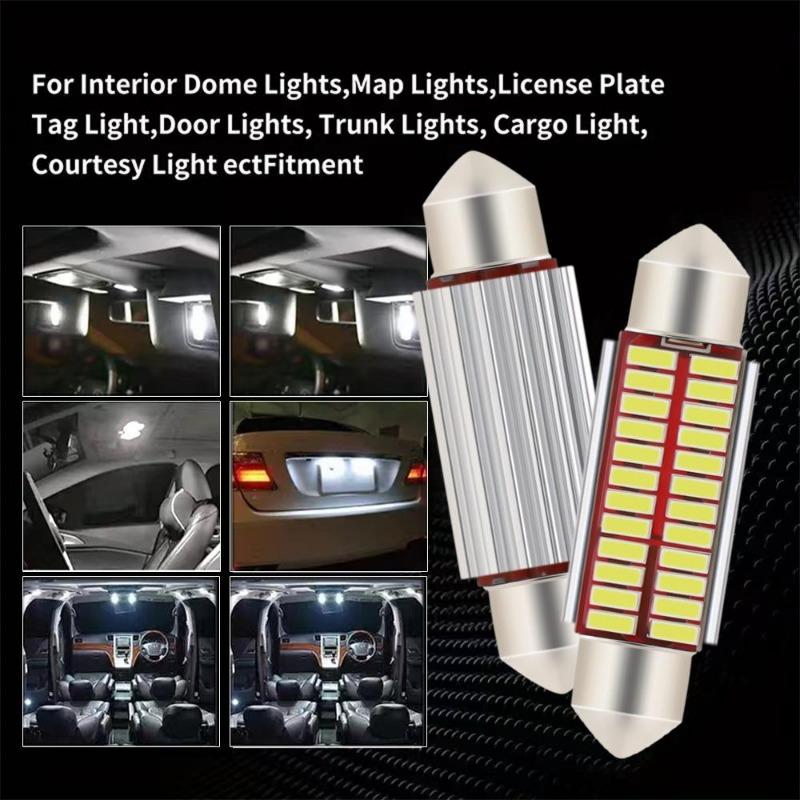 1 adet 12V C5W 31mm 36mm 39mm 41mm 4014 Araba Feston Işıkları Oto İç Mekan Tavan Lambası Okuma Ampulü Beyaz