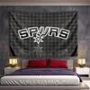 Cozy Basketball Logo Black Diamond Pattern Fabric Tapestry, Black Fresh Look, Stylish Tapestry for Bedside Wall and Room Entrance with Fun