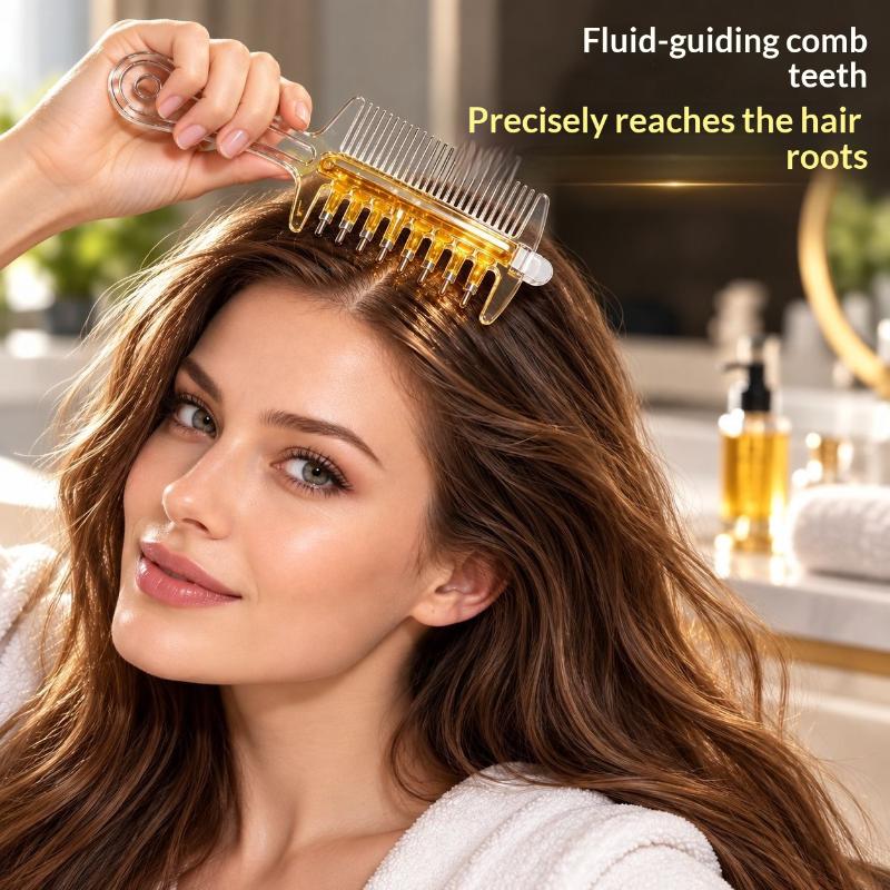 2-In-1 Scalp Applicator Comb With 7 Rolling Massage Tips Multi-Function Scalp Liquid Applicator Anti-Frizz Hair Care Comb Gift