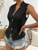 V-neck Button Sleeveless Cardigan Vest, Small Suit Vest, Vest Top