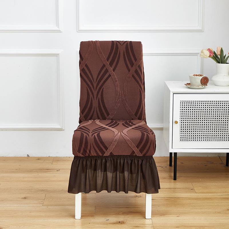 Thickened Chair Cover All-inclusive Skirt Chair Cover All-season Elastic Jacquard Stool Cover Dining Chair Cover