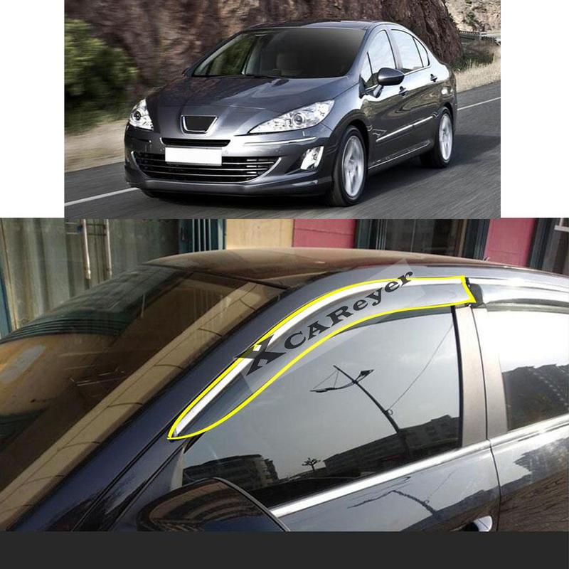 For Peugeot 408 2010 2011 2012 2013 Car Body Styling Sticker Plastic Window Glass Wind Visor Rain/Sun Guard Vent Parts