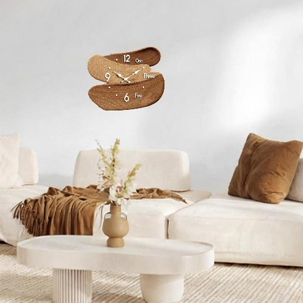 Holzwanduhr Leise Modern Dekorativ Kreativ Lustig Hängeuhr Wanddeko für Kinderzimmer Zuhause Bauernhaus Schlafzimmer Badezimmer