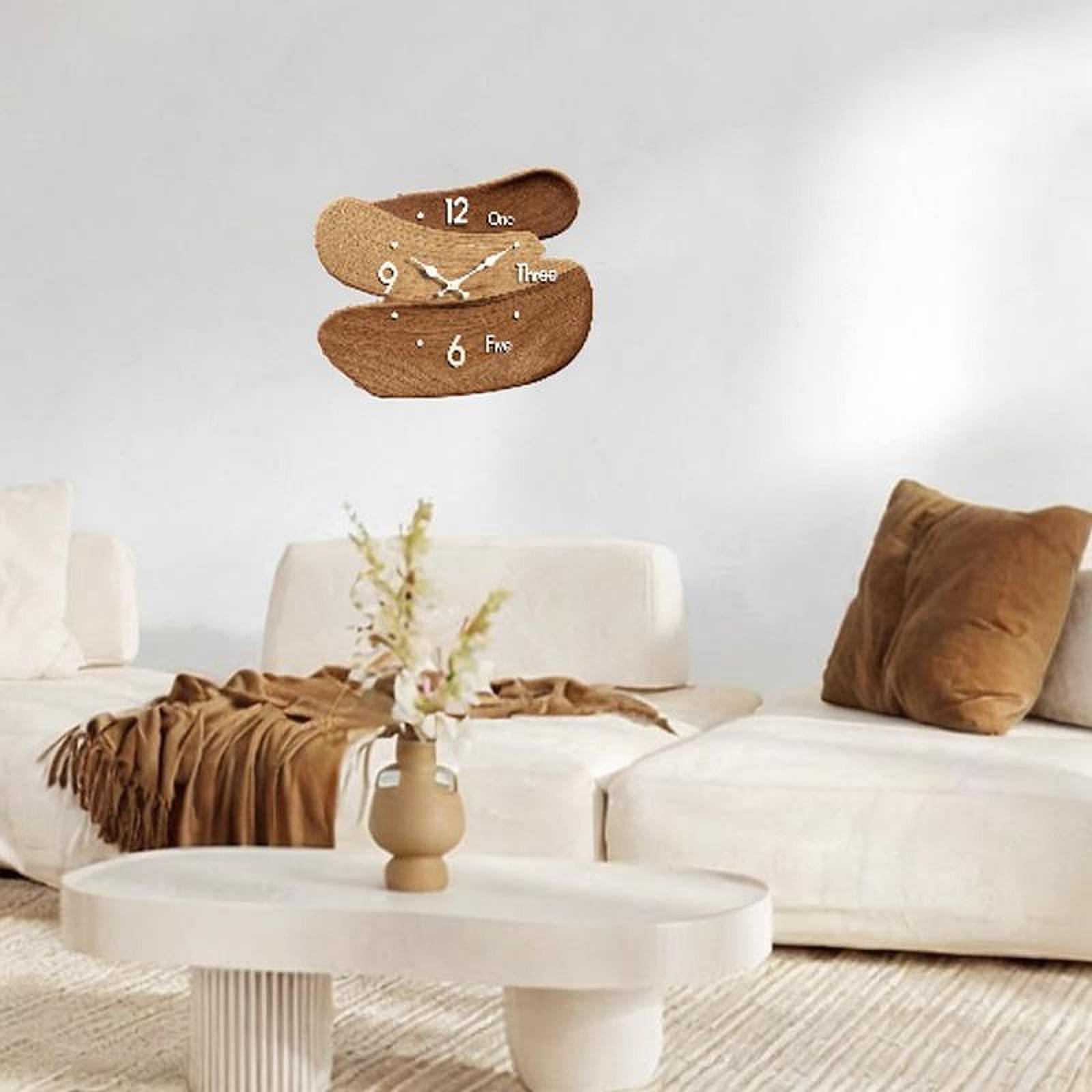 

Wooden Wall Clock Silent Modern Decorative Creative Fun Hanging Clock Wall Decor for Kids Room Home Farmhouse Bedroom Bathroom коричневый